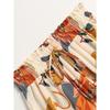 A-line Skirt, Pleated Skirt, Floral Print, Elastic Waist, Midi Skirt