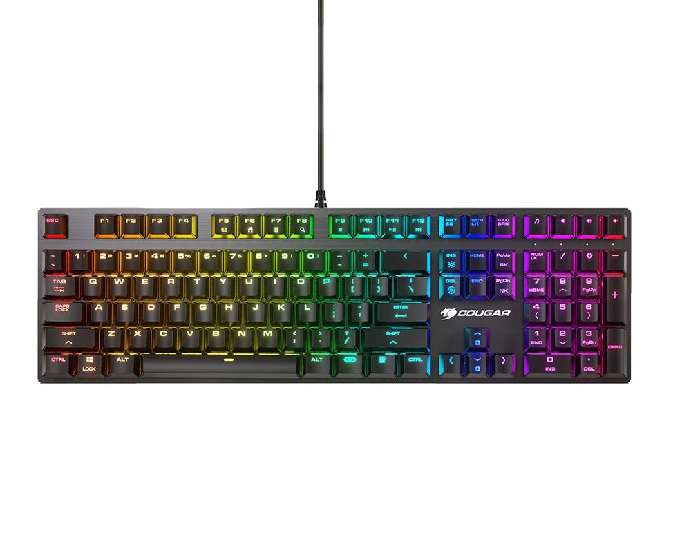 COUGAR VANTAR MX Gaming Keyboard with Blue Switches, RGB Backlighting, and Original Low-Profile Mechanical Switches (CGR-VANTAR MX-3)