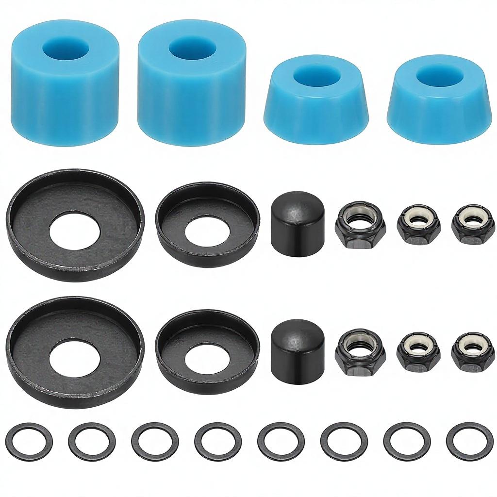 YELARXI Polyurethan Skateboard Bushings Truck Rebuild Long-Board Kit Unterlegscheiben Pivot Cup
