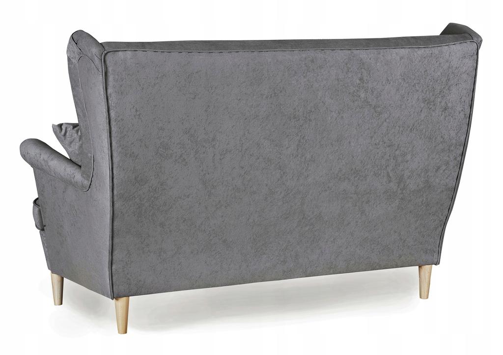 Ari Scandinavian Wing Sofa, Non-folding, Family Meble, Grey Velvet