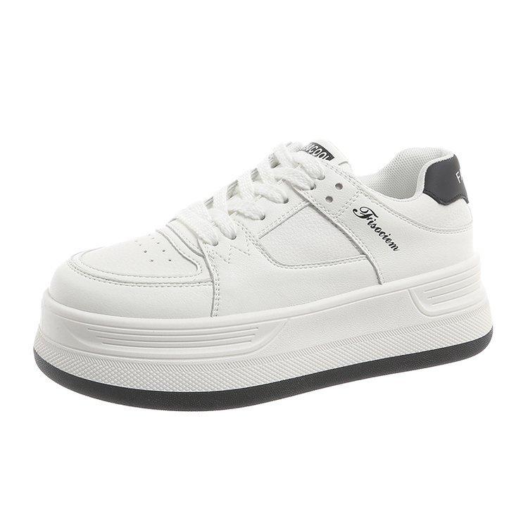 

Белые туфли на платформе новая весна повседневная мода универсальные с круглым носком низкие на шнуровке спортивные кеды для скейтборда женские 40 чёрный