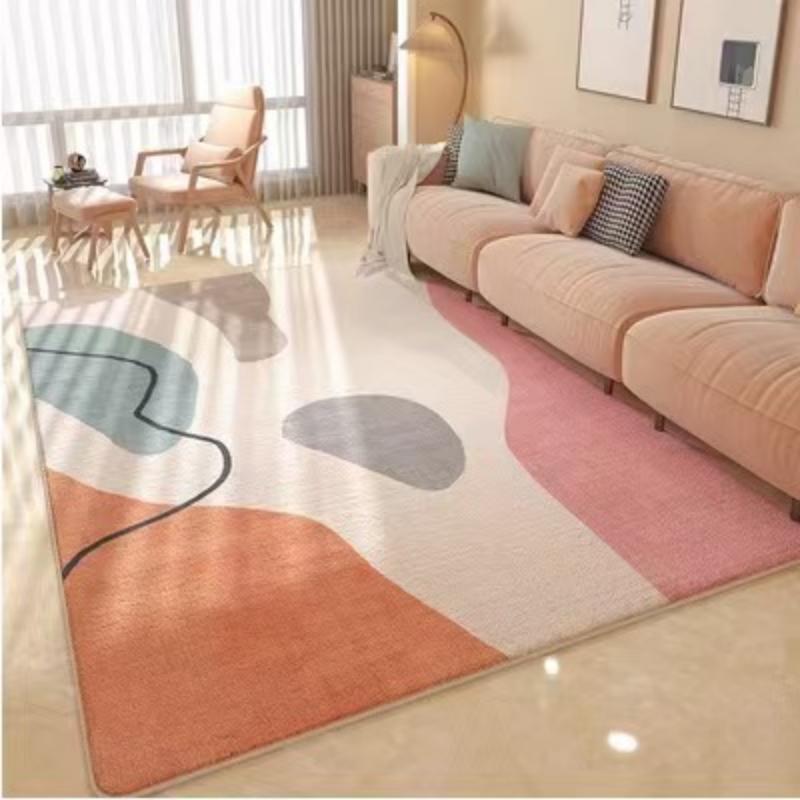 Morandi Light Luxury Premium Living Room Carpet Non-slip Machine Washable Soft Comfortable Home Decor