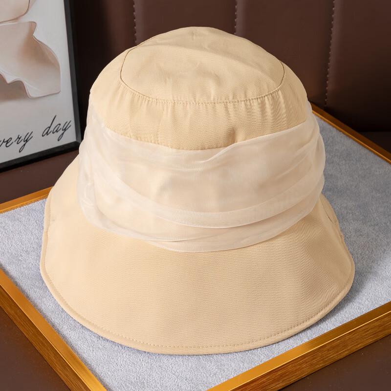 JIAOXIU Women s Pleated Mesh Sun Protection Bucket Hat
