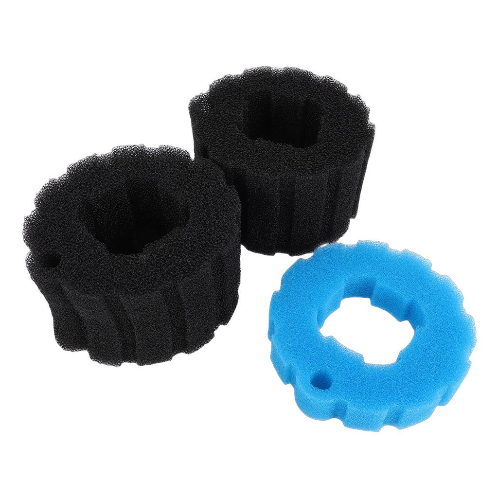 OASES Vacuum Cleaner Bucket Replacement Foam Filter Set, Washable Filter Pads for Maintenance, 1 Blue Sponge and 2 Black Sponges