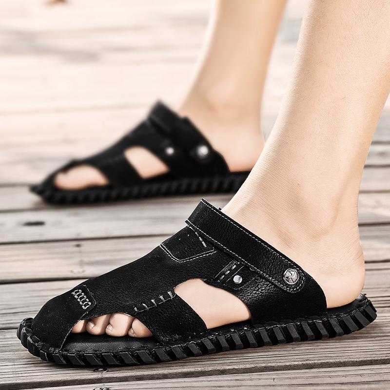 Mode2024 Sommer Lochlederschuhe Herren Freizeitsandalen Atmungsaktive Lochschuhe Sandalen Herren Handgefertigte Schuhe Sandalen Große Größe 38-46