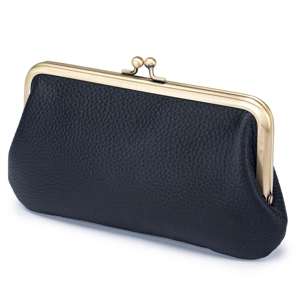 New European and American Clip Bag Hand Grab Bag Female Simple Long Hand Bag Wallet Mouth Gold Storage Bag Large Capacity