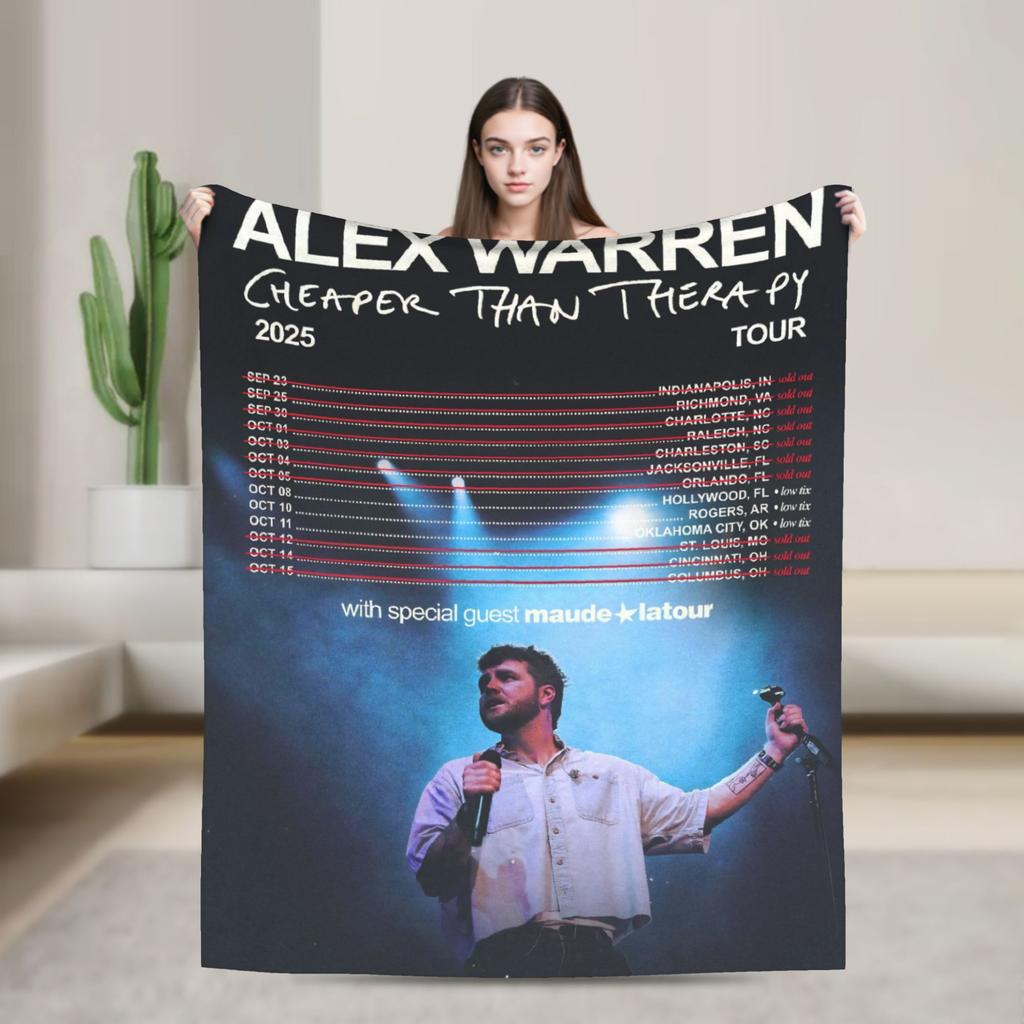 Warm Soft Blanket Decorative Alex Warren America Singer Throw Blanket  Flannel Bedspread For Bedroom Novelty Sofa Bed Cover