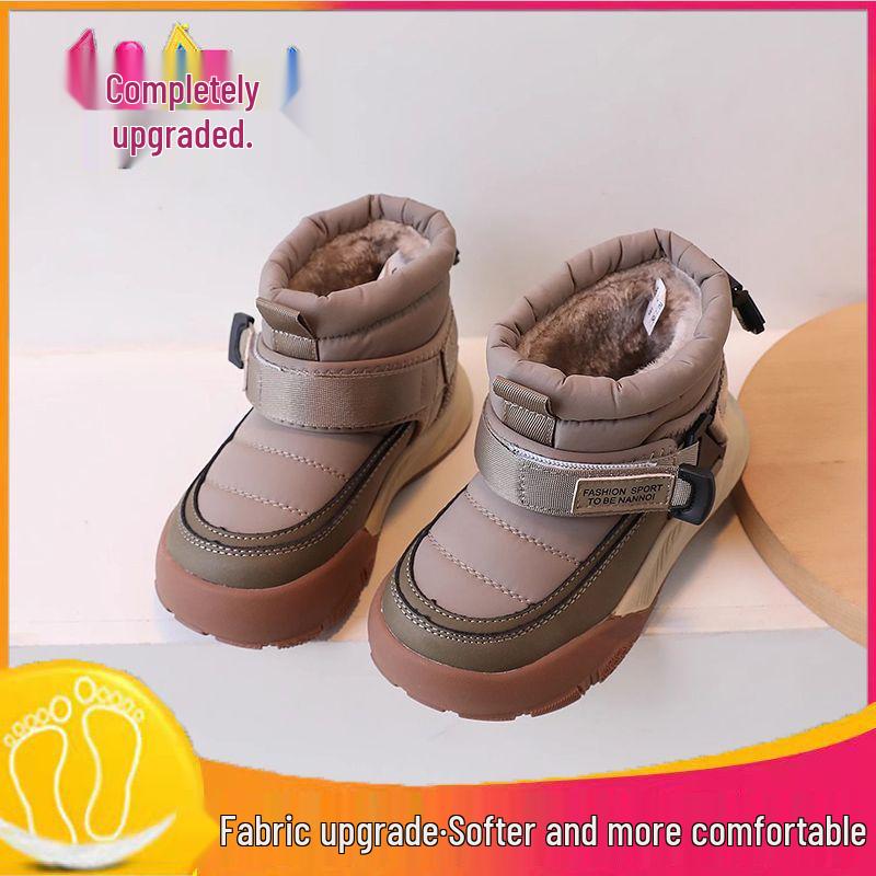 Mädchen Kleinkind Winter Baumwollstiefel - Samtgefüttert, Rutschfest, Weiche Sohle, Warme Schneestiefel