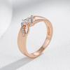 Anelli Lussuosi Lucidi in Zircone Naturale per Donna Colore Oro Rosa Incastonatura Mista Design Sottile Gioielli Quotidiani Sposa Matrimonio
