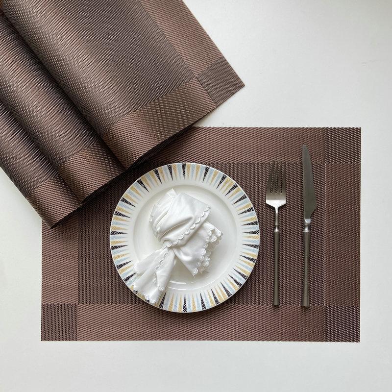 PVC Western food mat, hotel Teslin thermal insulation mat, single frame coaster, home non-slip double frame jacquard woven mat