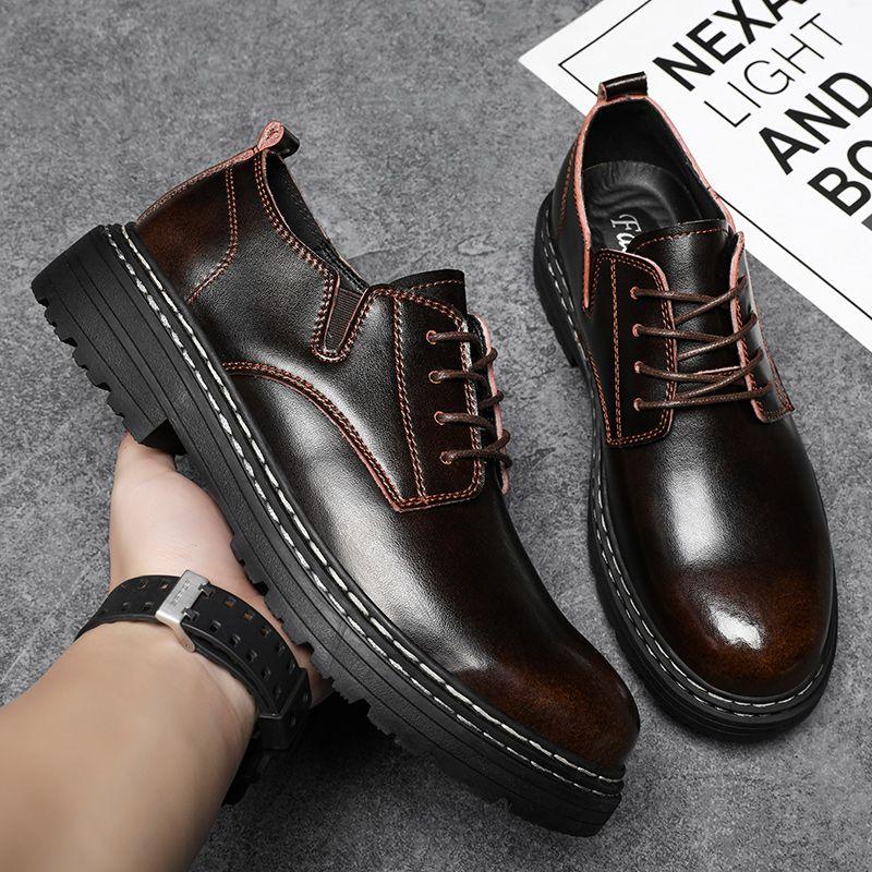 Британская кожаная обувь. Мужская рабочая обувь. Низкие ботинки martin. 43 — фото 9