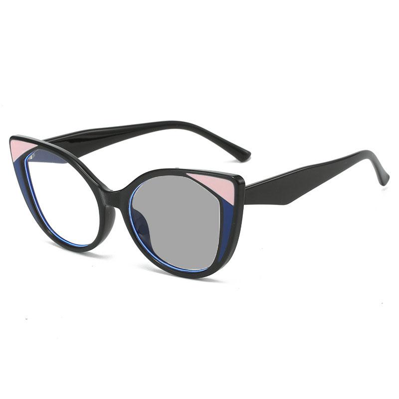 Luxury Designer Triangle Cat Eye Photochromic Myopia Glasses Male and Female Anti Blue Light Minus Sight Glasses Diopter To-4.0