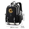 Sunflower & Butterfly Print Backpack Popular Women Girls Fashion Travel Backpacks Outdoor School Bag