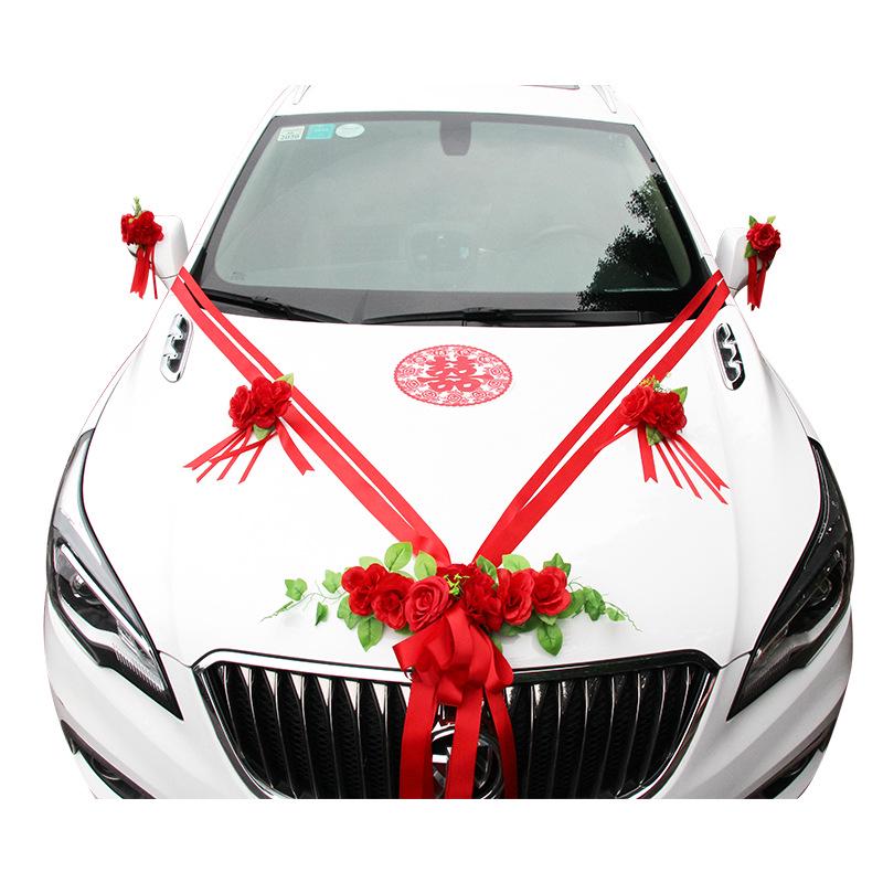 Wedding Car Decoration Set: Artificial Floral Arrangements & Main Car Flowers