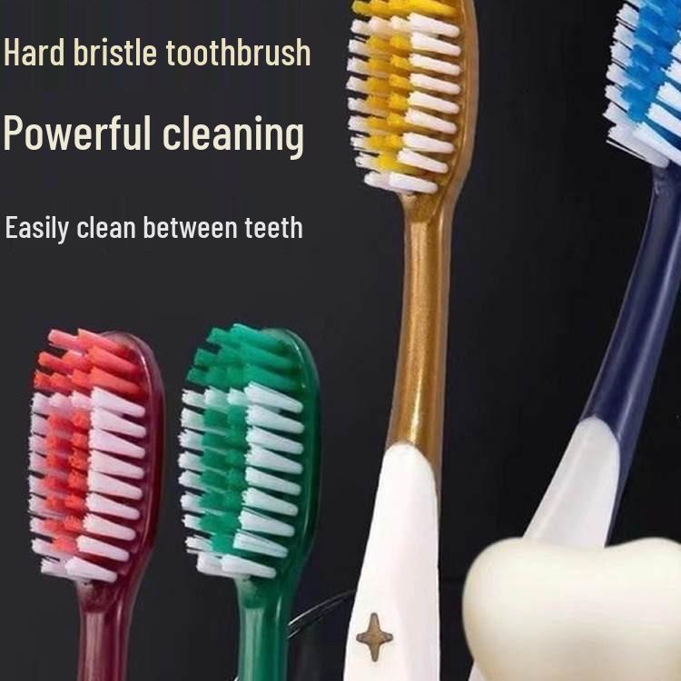 High-End Herren Zahnbürste mit großem Kopf, langlebig, harte Borsten, Raucherfleckenentferner, Familienfrischepackung, Einzelverpackung