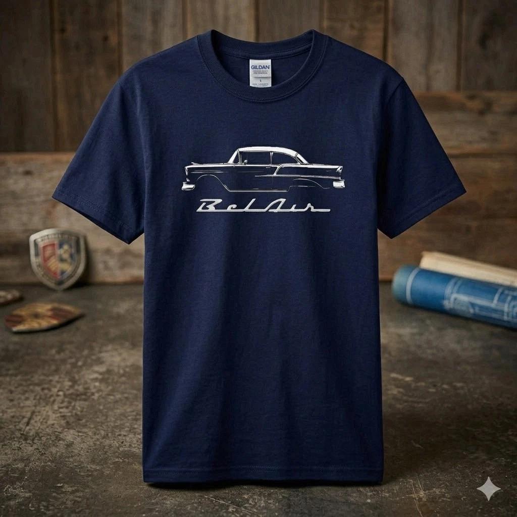 1955 Chevy Hot Rod T Shirt Classic Car Garage Graphic Tee XXXL