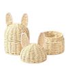Artisanal Handwoven Rabbits Ears Basket for Easters Decoration and Home Storage Solution