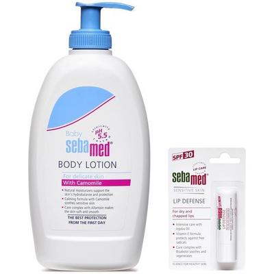Baby Body Lotion, For All Skin Types, 400 Ml & SPF 30 Lip Defense Stick, 4.8g