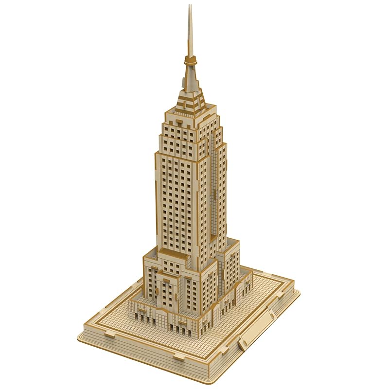 

Hallisun 3d wooden puzzle - building new york usa | wood model building 3D puzzle craft hobby toys handicraft DIY mechanical assembly kit adult