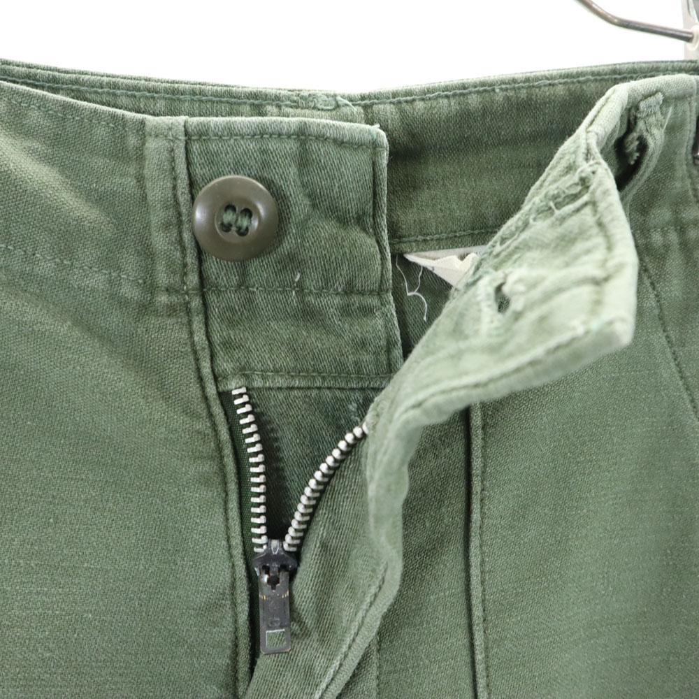 US ARMY 70s DSA Vintage Cotton Satin Baker Pants W28 khaki military Men's Used