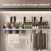 Storage Rack Household Wall Mounted Multifunctional Chopstick Knife Holder Non Perforated Kitchen Seasoning Supplies