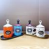 Abstract Eye Ceramic Cup Creative Abstract Coffee Cup with Lid Tableware Aromatherapy Candle Cup Candy Bottle Home Decoration