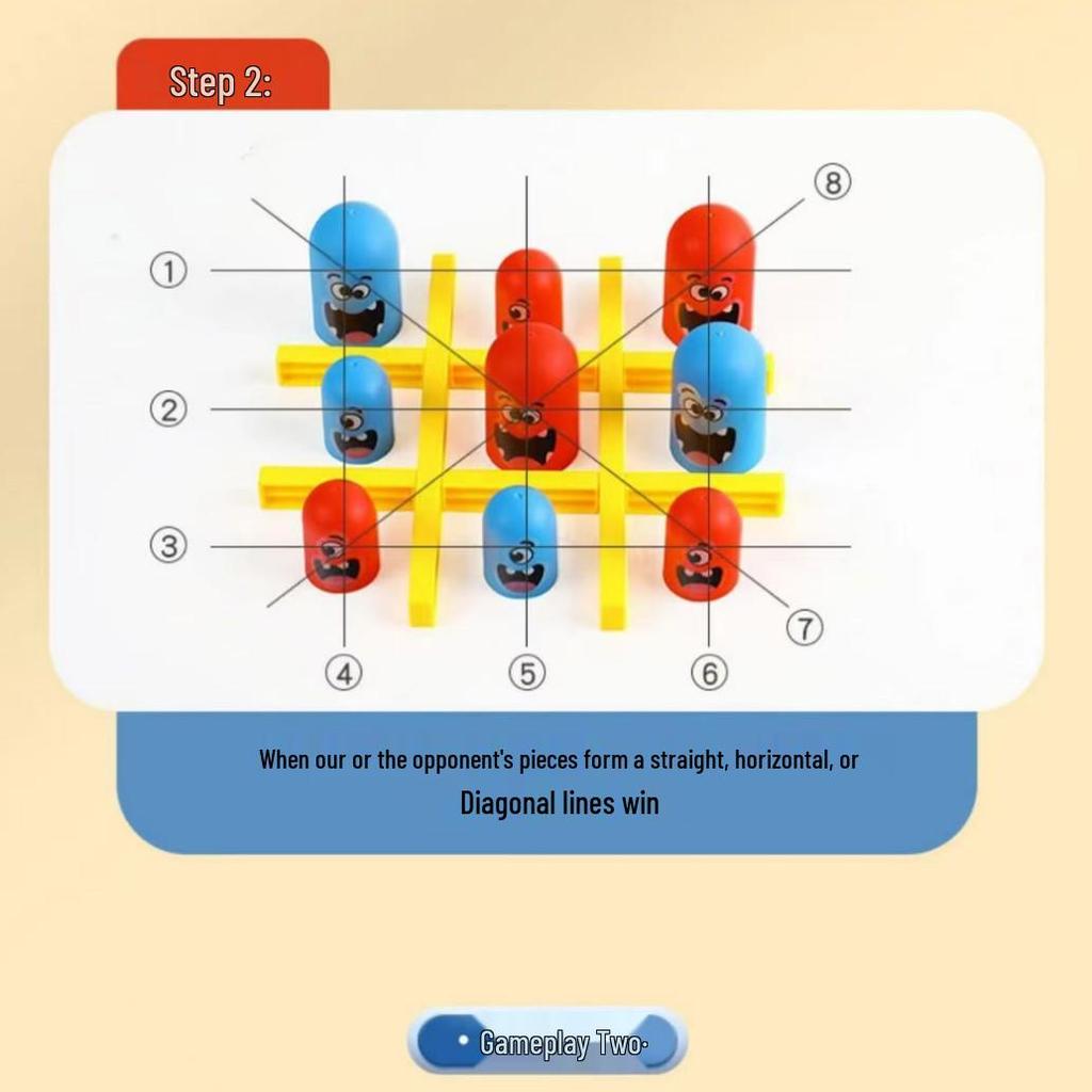 Children’s Tic-Tac-Toe Nesting Dolls: Interactive Two-Player Chess & Card Game - Educational Toy