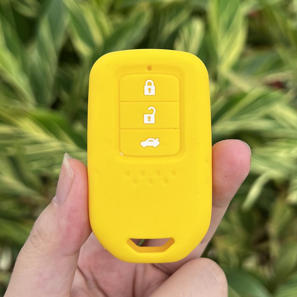 3 Buttons Silicone Car Fob Key Cover Protect Skin Case Holder for Honda Fit City Greiz Jazz XRV Venzel HRV CRV Remote Keychain