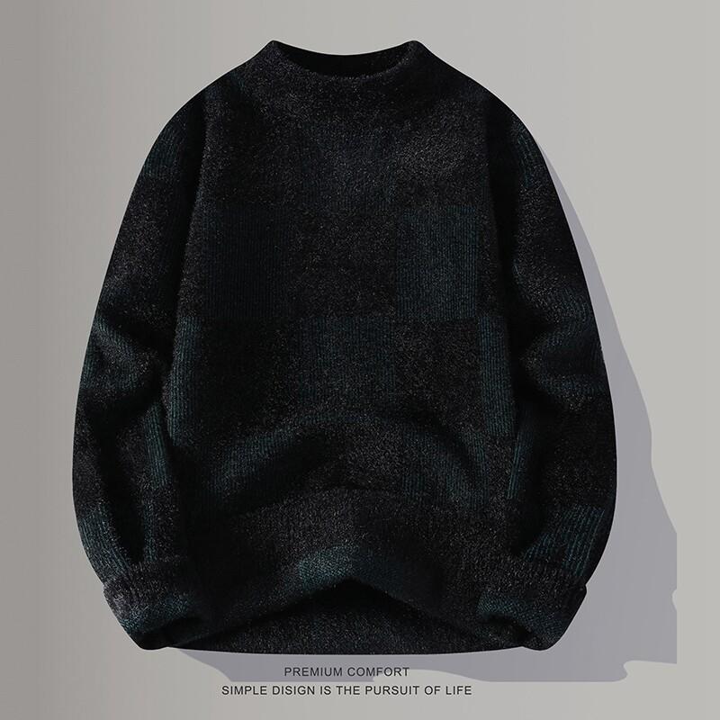 

Men s high-quality mink fleece gradient semi-turtleneck sweater Fall/Winter 2025 Aiya clothing M чорний