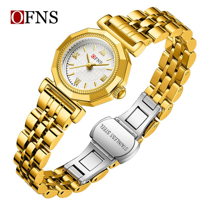 Ofns Women's Vintage Roman Numeral Quartz Watch Fashion Retro Dial, Waterproof, Small Casual Everyday Wristwatch for Ladies