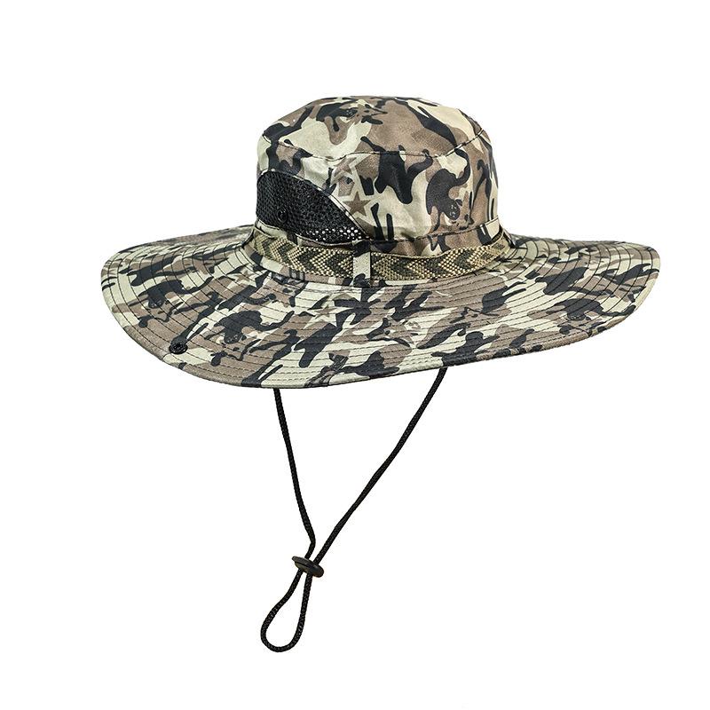 Summer Army Fan Camouflage Fishing Hat Outdoor Sun Protection Sun Protection Mountaineering Hat Big Brim UV Fisherman's Hat