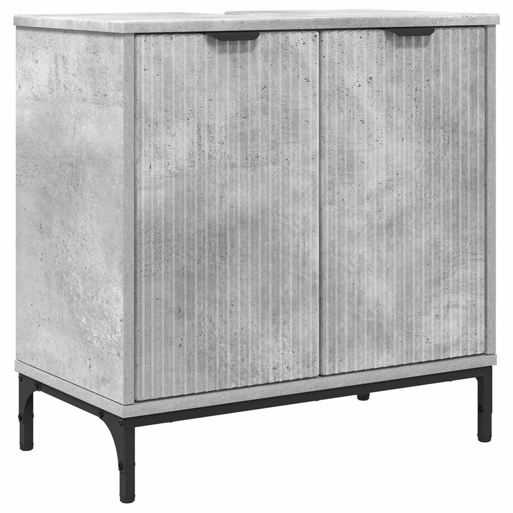 Washbasin Cabinet Concrete Grey 60.5 x 33.5 x 61 cm Engineered Wood