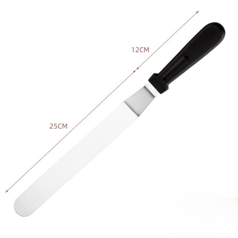 

3pcs 6/8/10inch Cake Decorating Angled Butter Cream Icing Spatula Stainless Steel Offset Frosting Spatulas Baking Knife Smoother