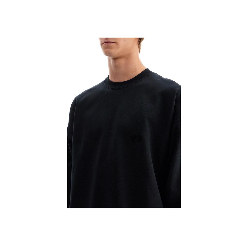 Y-3 Solid Color Crew Neck Pullover Long Sleeve Sweatshirt Women sweatshirt Black IW0075