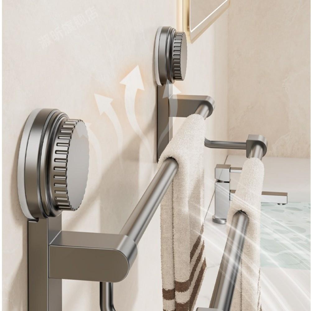 Suction Cup Style Towel Holder Wall-Mounted Towel Bar Towel Storage Rack  Apartment