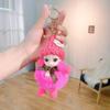 Cute Fluffy Plush Doll Keychains Lovely Pompom Sleeping Baby Keychain Girl Bags Keyrings Cars Key Ring Gift Charming Decoration