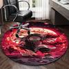 1pc Demon Slayer Tanjiro Kamado Round Carpet - Anime Design Office Chair Mat