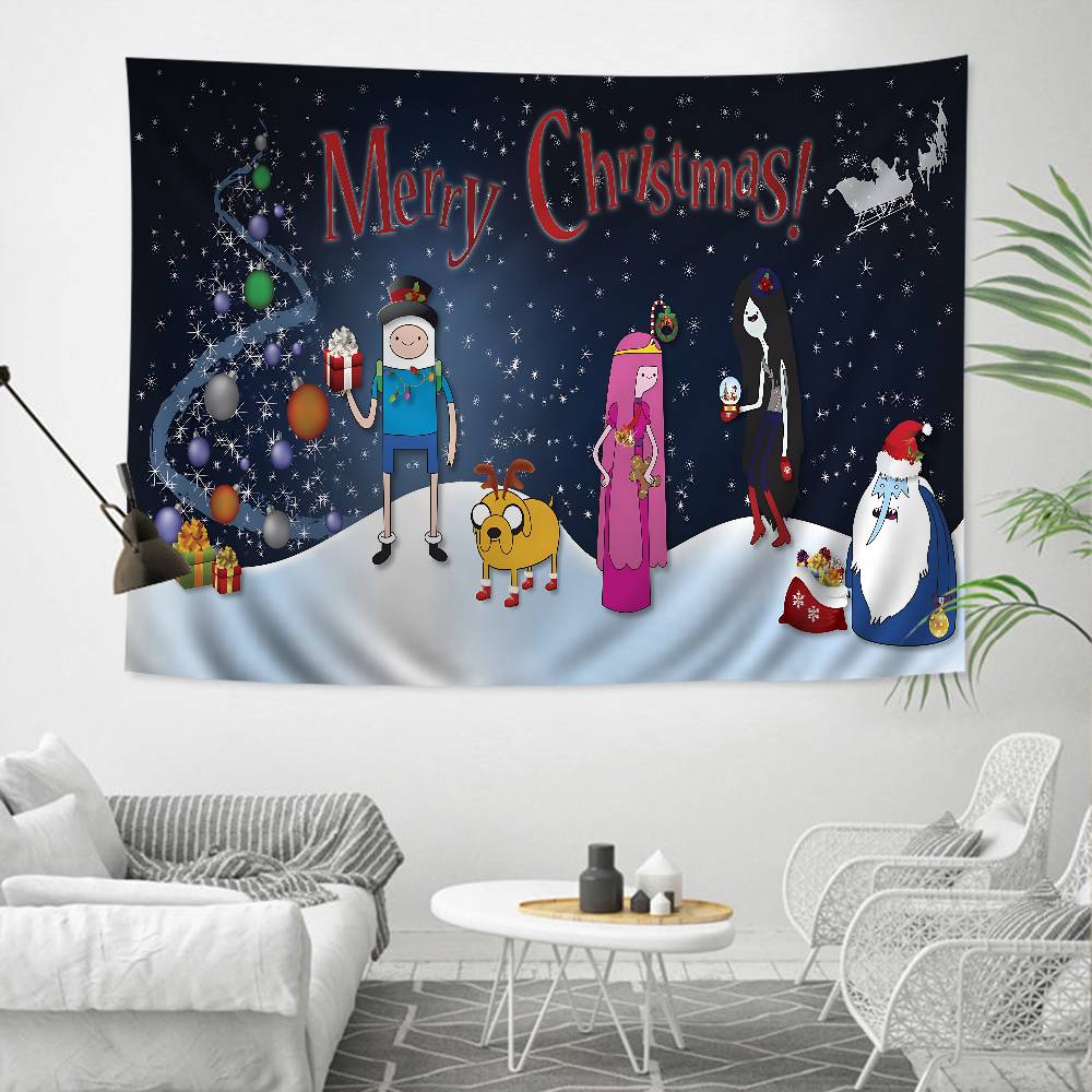 AAdventures Cartoon Time Anime Printed Large Wall Tapestry Cheap Hippie Wall Hanging Bohemian Tapestries Mandala INS Home Decor