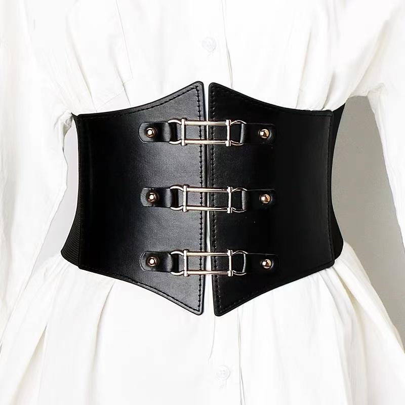 

New Retro Court-style Women s Waist Belt Elastic Waist Sealing Women s Waistline Clip Bow Corset Weight Loss Wide Waistband 70 to 85cm