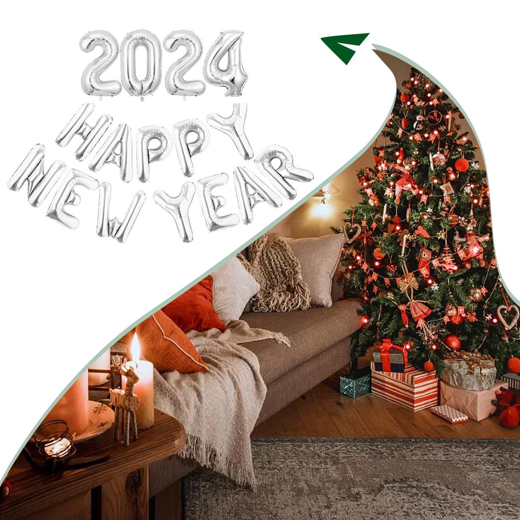 Balon cu umflare ușoară La mulți ani pentru o sărbătoare veselă 2024 Birou folie fără scurgeri Reutilizabil