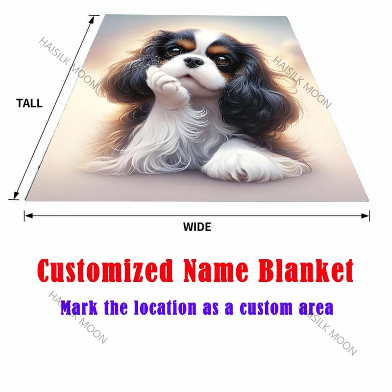 Kuscheldecke mit Cavalier King Charles Spaniel Muster, warm, weich und flauschig, für Kinder und Erwachsene, Sofa, Bett, Decke für