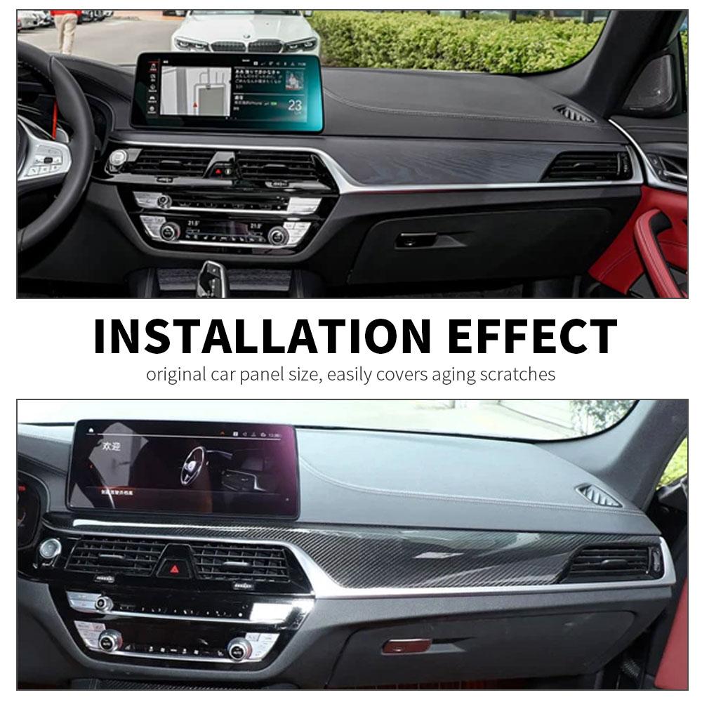 For BMW 5 Series G30 G38 17-23 6 Series GT G32 17-24 Real Carbon Fiber Car Dashboard Panel Decoration Car Accessories 2 pcs