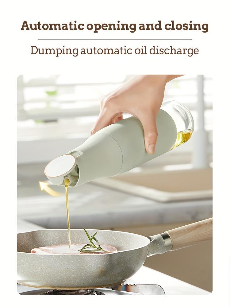 Auto Open Glass Oil Dispenser  BPA Free, Leakproof Kitchen Seasoning Bottle for Olive Oil Vinegar