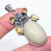 Natural Swiss Green Opal, Citrine 925 Sterling Silver Jewelry Pendant 2.29" z2N37