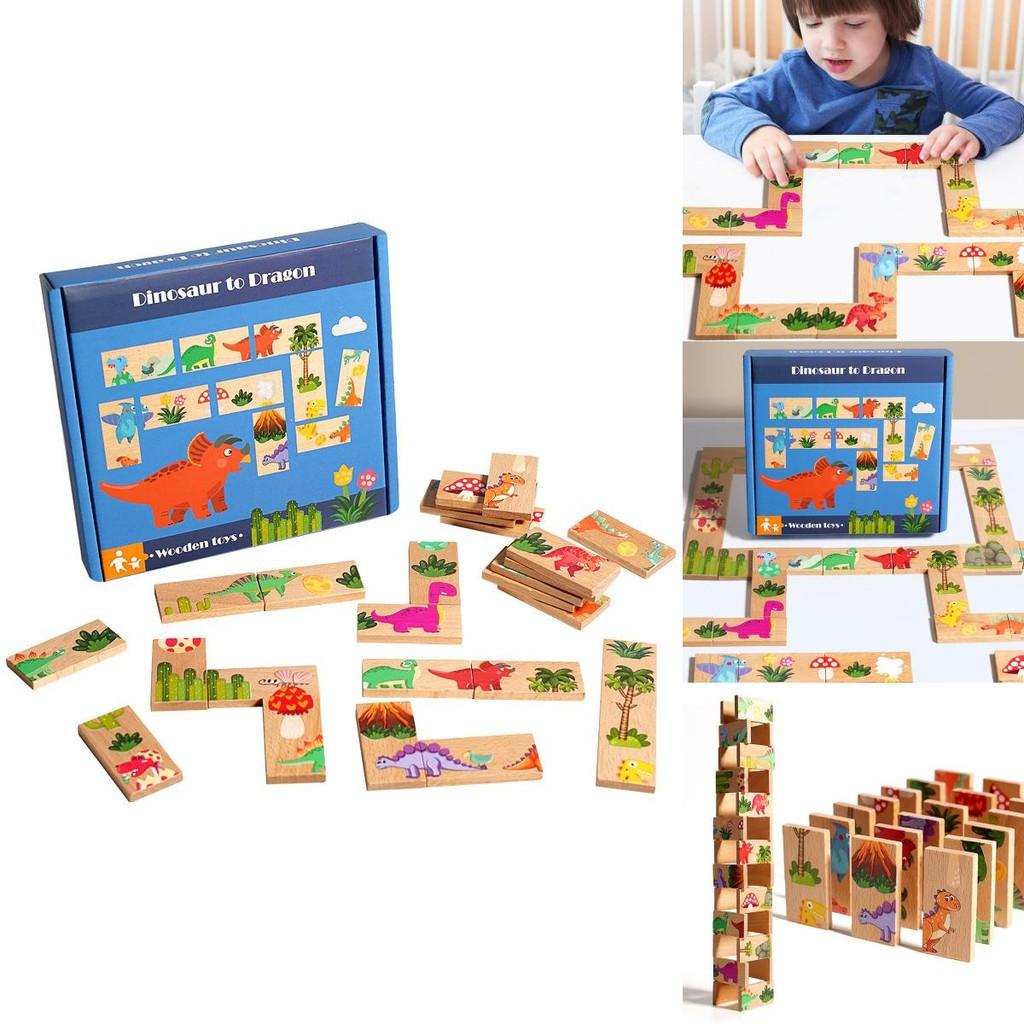 Wooden Dinosaur Connect Game For Kids Educational Toy Puzzle For Brain Development