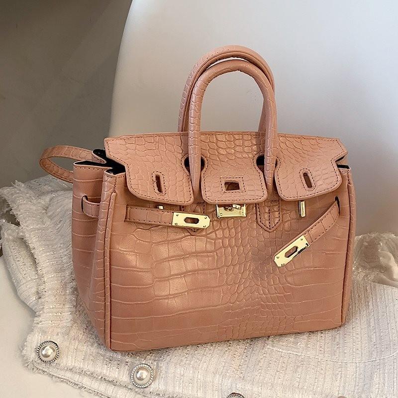 Elegante Handtasche mit Krokodilmuster für Damen Stilvolle Vielseitige Kelly Tote Bag in Schwarz Khaki Gelb Rosa Und Weiß
