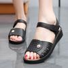 Women Fashion White Peep Toe High Quality Anti Skid Buckle Strap Flat Sandals Lady Classic Light Weight Shoes  Ab532