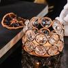 Glass Tealight Candle Holder Ornament Iron Glass Candle Holder Table Centerpiece for Party Wedding Bedroom Anniversary Gift