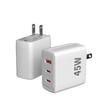 Foldable PD45W GaN Charger with 2 USB-C & 1 USB-A Ports - PSE Certified Fast Charger for Laptops (Japanese Standard)