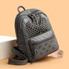 Punk Style Women's Rivet Double-Layer Small Backpack & Phone Bag